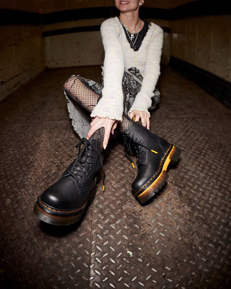 
                  
                    Dr. Martens Women Audrick Contrast Sole Leather Platform Ankle Boots
                  
                