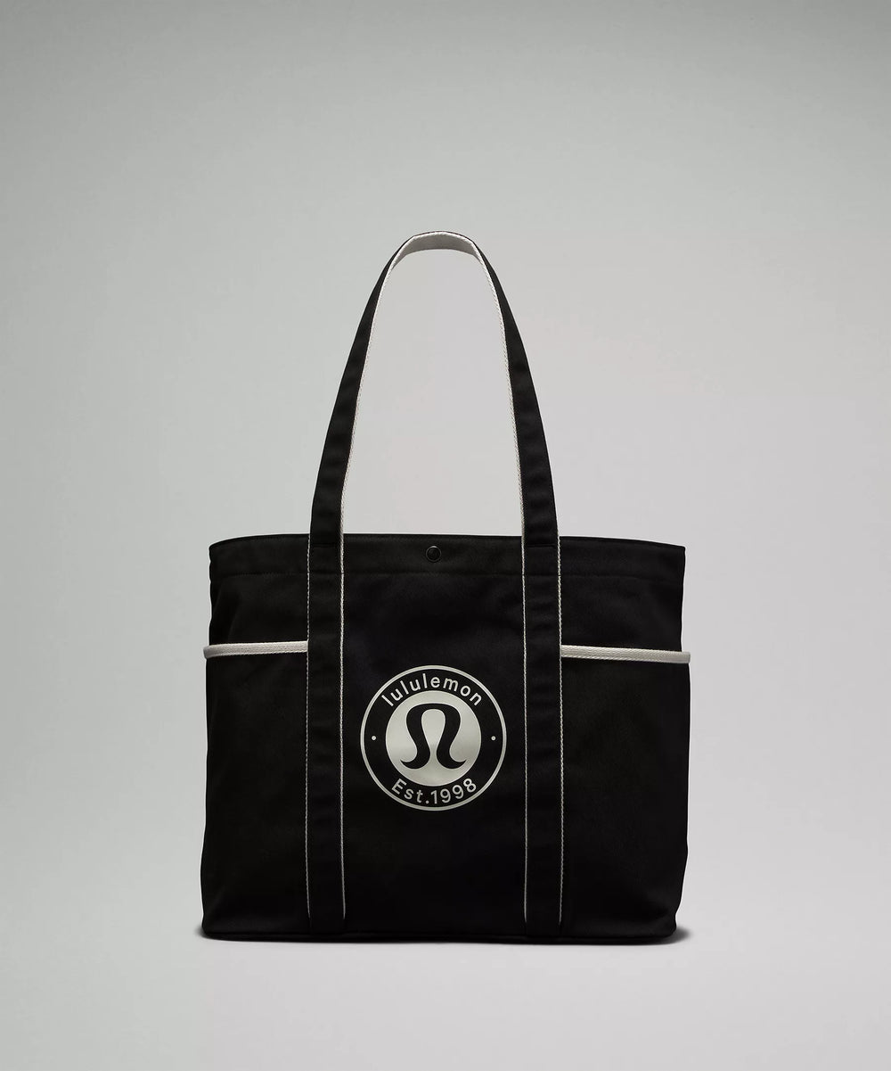 lululemon athletica, Bags, Lululemon Daily Multipocket Tote Canvas Bag 2l  In Naturalblack Brand New Nwt