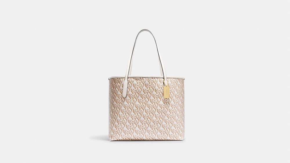 Coach City Tote with Houndstooth Print