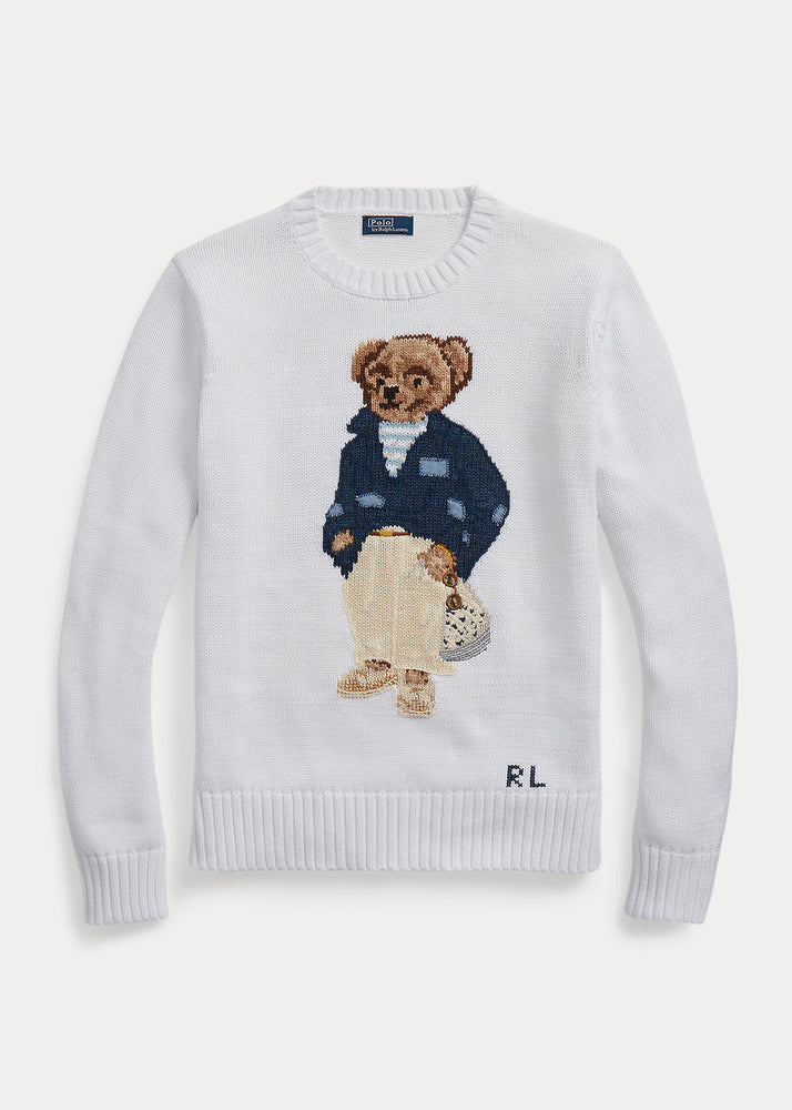 Polo Ralph Lauren Girls White Teddy Bear Long Sleeve T-shirt