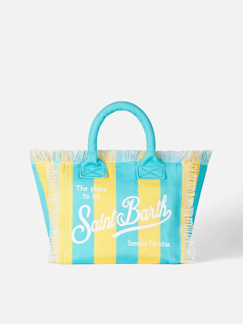 Blue striped canvas bag - Saint Barth MC2 