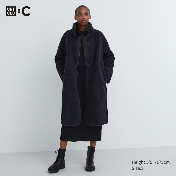 Uniqlo Pile Lined Fleece Stand Collar Coat