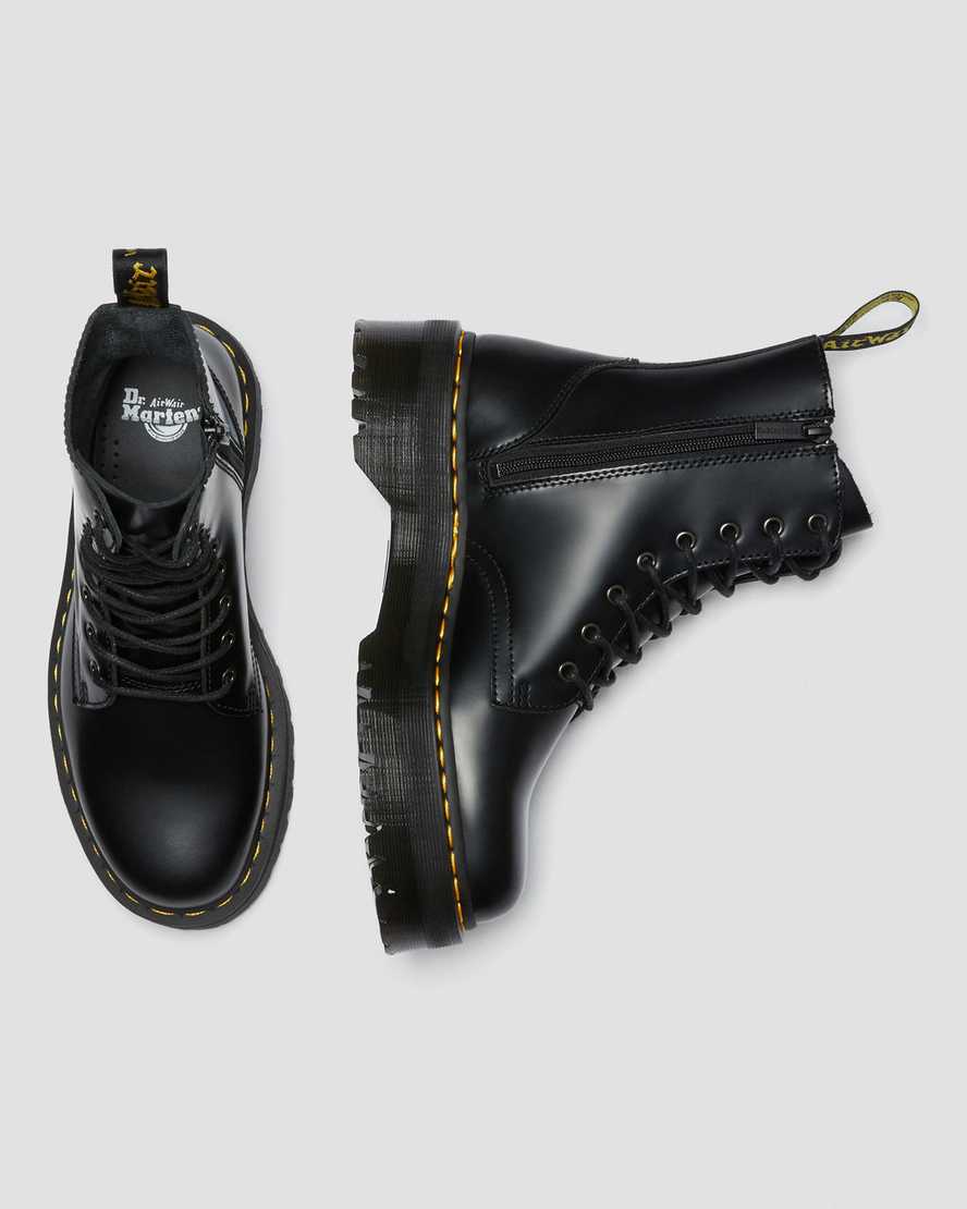 Dr. Martens Jadon Smooth Leather Platform Boots (Smooth White)