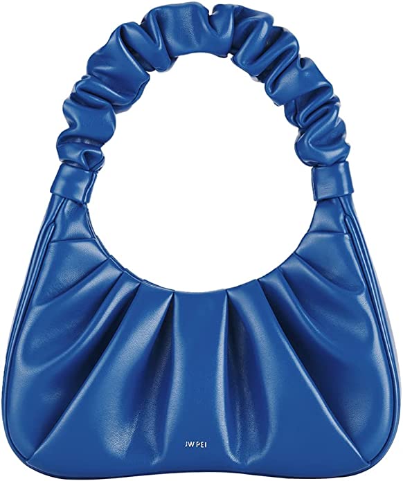Geometric Embossed Hobo Bag Ruched Handle Medium
