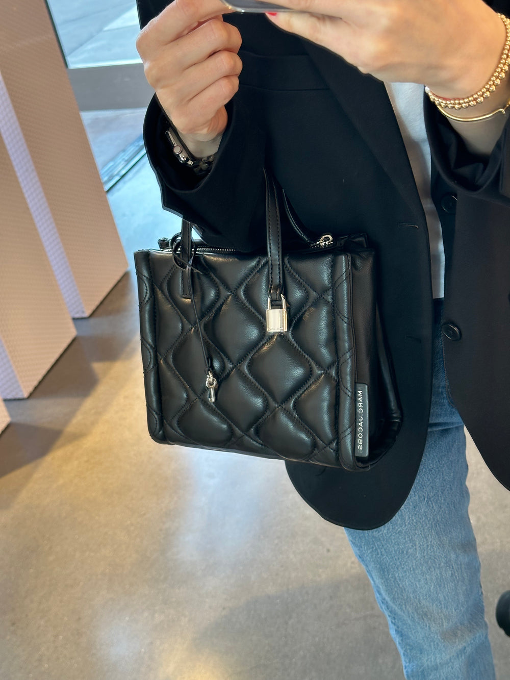 Marc Jacobs Mini Grind Quilted Leather Tote Bag – Popshop Usa