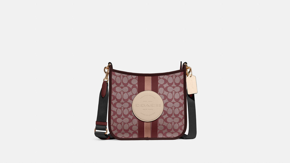 Coach Fuchsia & Brown Signature Canvas & Leather File Shoulder Bag, Best  Price and Reviews