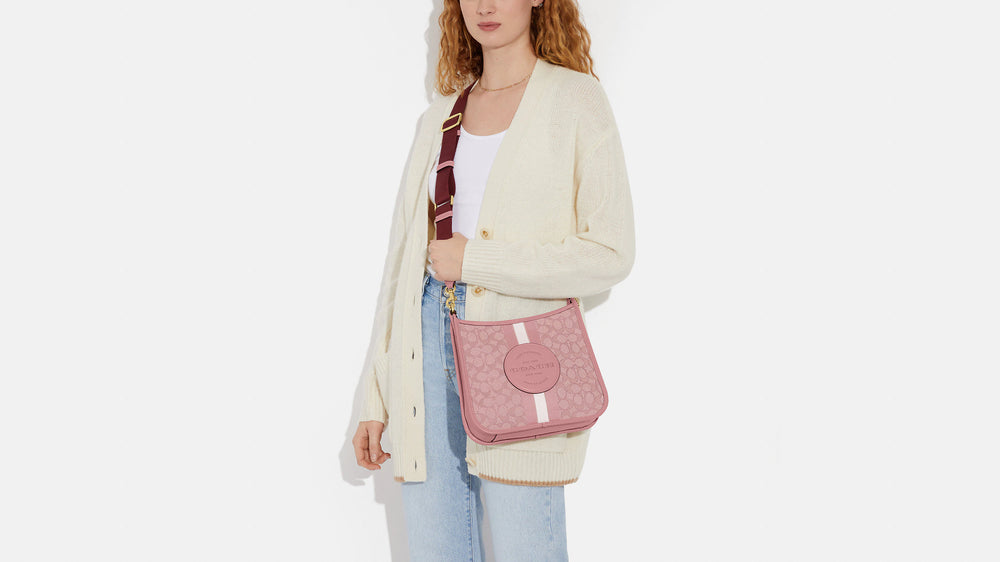 Coach Pink & Light Pink Signature Jacquard Dempsey File Crossbody Bag, Best Price and Reviews