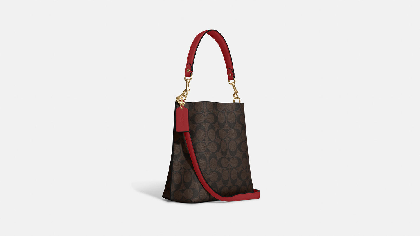 Coach Small Town Bucket Bag Gold/1941 Red/Oxblood
