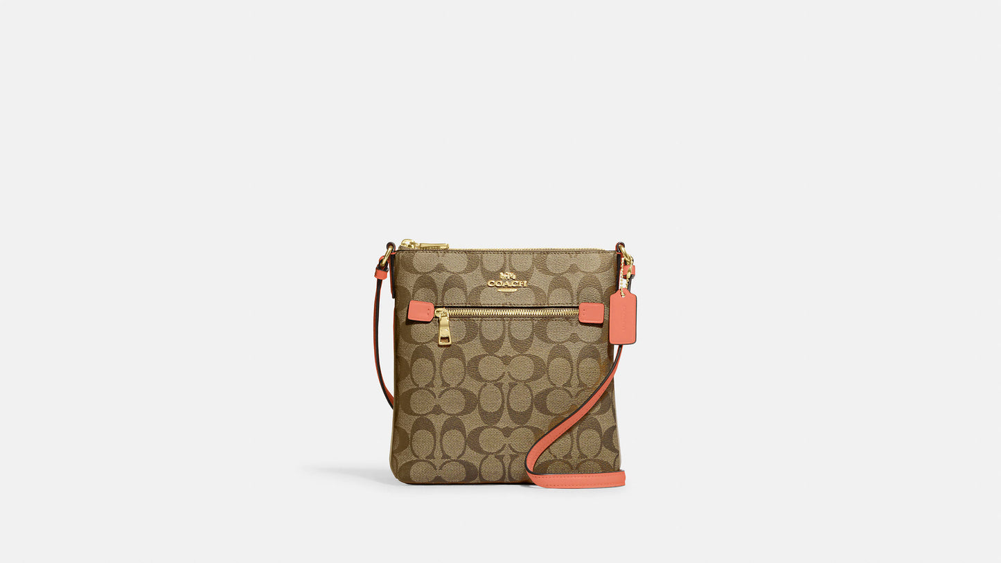 Only 103.60 usd for Coach Mini Rowan File Bag In Signature Canvas