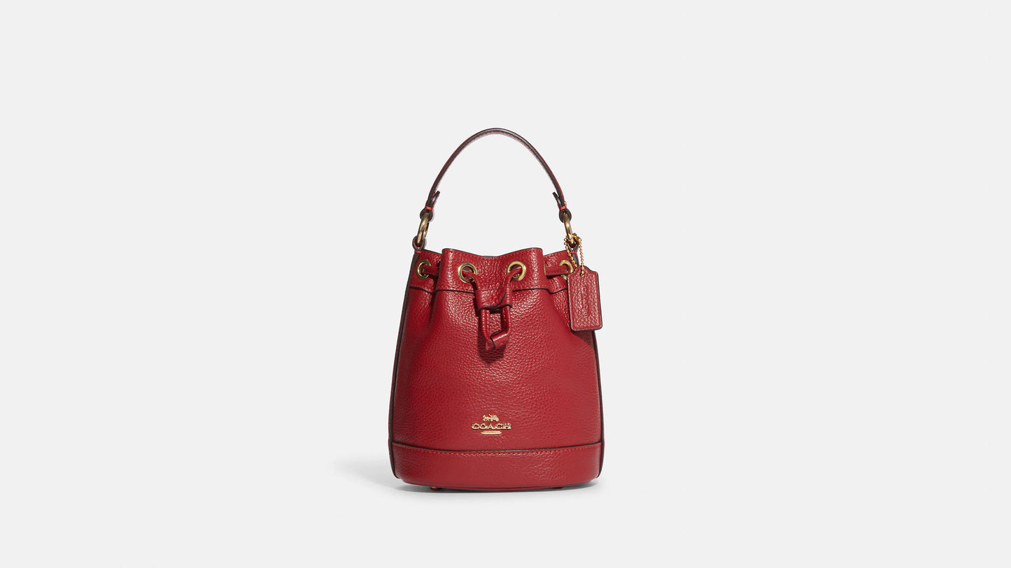 Coach Mini Rowan 1941 Red Embossed Logo Leather Crossbody Handbag